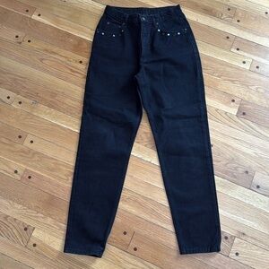 Vintage 90s High Waist Liz Wear Black Denim Jeans Pocket Studs Women 12
